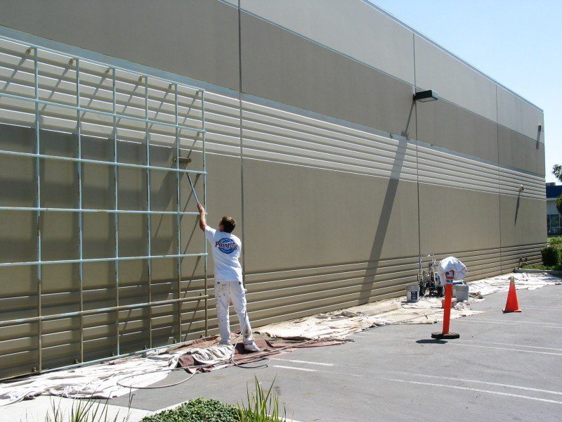 Professionally painted commercial building exterior