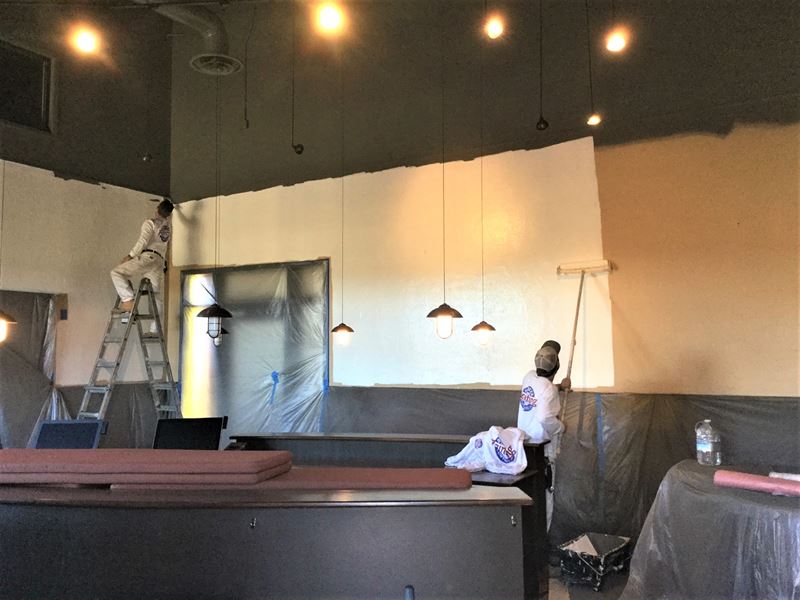 Professionally painted commercial interior space